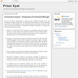 Prism Xpat: Coronavirus Impact – Viewpoints of Investment Manager
