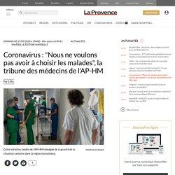 Coronavirus : "Nous ne voulons pas avoir à choisir les malades", la tribune des médecins de l'AP-HM