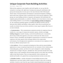 Unique Corporate Team Building Activities – Telegraph