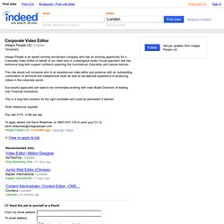 rporate Video Editor job - Integra People Ltd - London