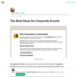 The Best Ideas for Corporate Events – Event Planner – Medium
