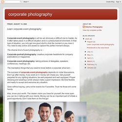 corporate photography : Learn corporate event photography