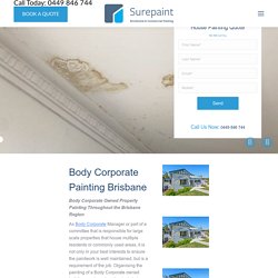 Body Corporate Painting Service Brisbane