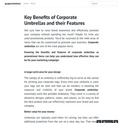 Key Benefits of Corporate Umbrellas and their Features - quapromotions