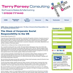 The Sham of Corporate Social Responsibility in the UK - Weekly Bulletin