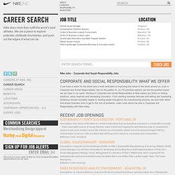 Corporate and Social Responsibility jobs at Nike
