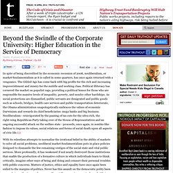 Beyond the Swindle of the Corporate University: Higher Education in the Service of Democracy