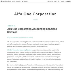 Alfa One Corporation Accounting Solutions Services