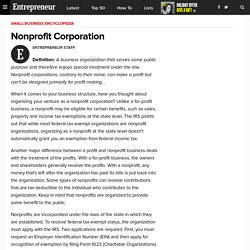 Nonprofit Corporation - Small Business Encyclopedia