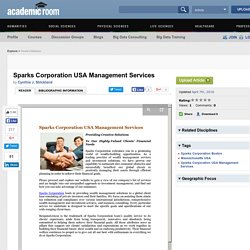 Sparks Corporation USA Management Services