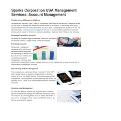 Sparks Corporation USA Management Services: Account Management