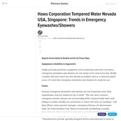Haws Corporation Tempered Water Nevada USA, Singapore: Trends in Emergency Eyewashes/Showers