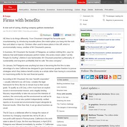 B Corps: Firms with benefits