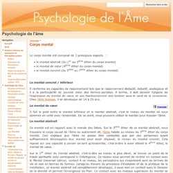 Corps mental - Psychologie de l'âme