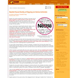  Nestlé Found Guilty of Spying on Swiss Activists