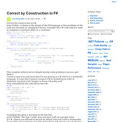 Correct by Construction in F#