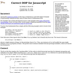 Correct OOP for Javascript