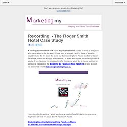 Oops! Correct Recording of The Roger Smith Hotel Case Study