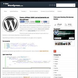 Como utilizar AJAX correctamente en Wordpress - Tutoriales y recursos web sobre JQuery , Wordpress, PHP, Twitter...