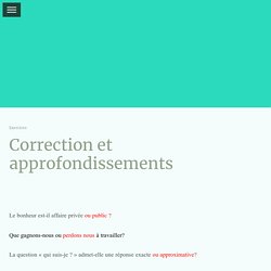 Correction et approfondissements - Site de maphilo !