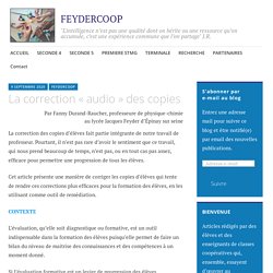 La correction « audio » des copies – FEYDERCOOP