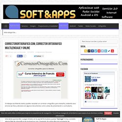 CorrectorOrtografico.com, Corrector ortografico multilenguaje y online