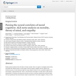 Parsing the neural correlates of moral cognition: ALE meta-analysis on morality, theory of mind, and empathy