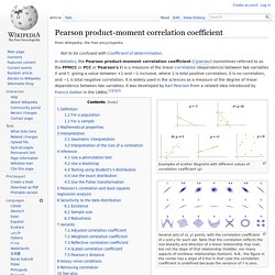 Pearson product-moment correlation coefficient