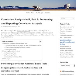 Correlation Analysis in R, Part 2: Performing and Reporting Correlation Analysis – Data Enthusiast's Blog