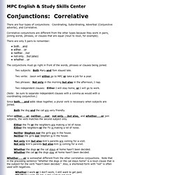 Correlative Conjunctions