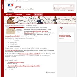 Un site : la correspondance de Flaubert en édition électronique - Lettres - Éduscol
