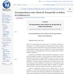 Correspondance entre Alexis de Tocqueville et Arthur de Gobineau/01