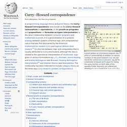 Curry–Howard correspondence