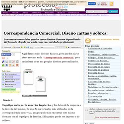 Correspondencia Comercial. Diseño cartas y sobres. - Protocolo & Etiqueta