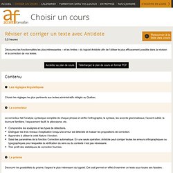 Réviser et corriger un texte avec Antidote