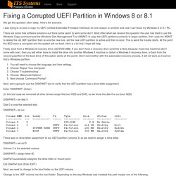 Fixing a Corrupted UEFI Partition in Windows 8 or 8.1
