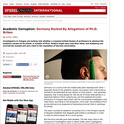 Academic Corruption: Germany Rocked By Allegations of Ph.D. Bribes - SPIEGEL ONLINE - News - International