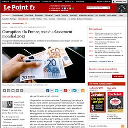 Corruption : la France 22e du classement mondial 2013