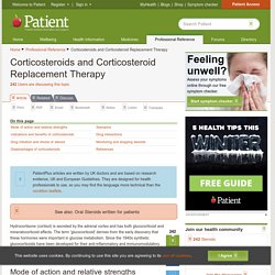 Corticosteroids and Corticosteroid Replacement Therapy