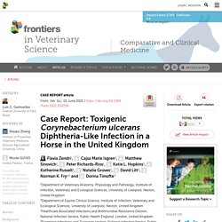 FRONT. VET. SCI. 01/06/21 Case Report: Toxigenic Corynebacterium ulcerans Diphtheria-Like Infection in a Horse in the United Kingdom
