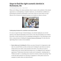 Steps to find the right cosmetic dentist in Richmond, VA