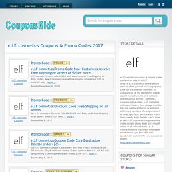 E.l.f. Cosmetics Coupons 70% Off 50% Off Free Shipping
