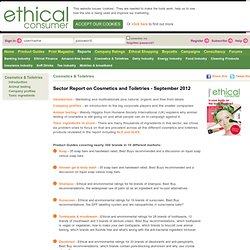 Cosmetics & Toiletries Report from Ethical Consumer