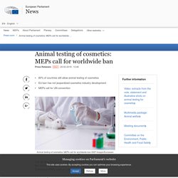 PARLEMENT EUROPEEN 20/02/18 Animal testing of cosmetics: MEPs call for worldwide ban