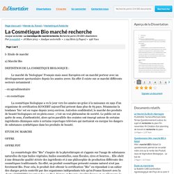 La Cosmétique Bio marché recherche - Analyse sectorielle ...