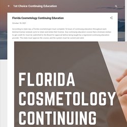 Florida Cosmetology Continuing Education