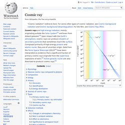 Cosmic ray - Wikipedia