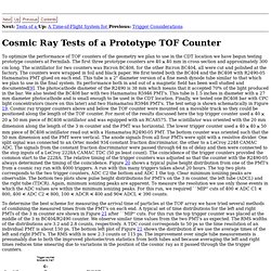 Cosmic Ray Tests of a Prototype TOF Counter