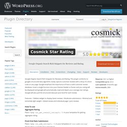 Cosmick Star Rating — WordPress Plugins