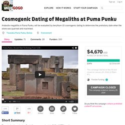 Cosmogenic Dating of Megaliths at Puma Punku